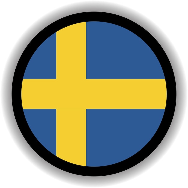 Sweden Flag Round Shape