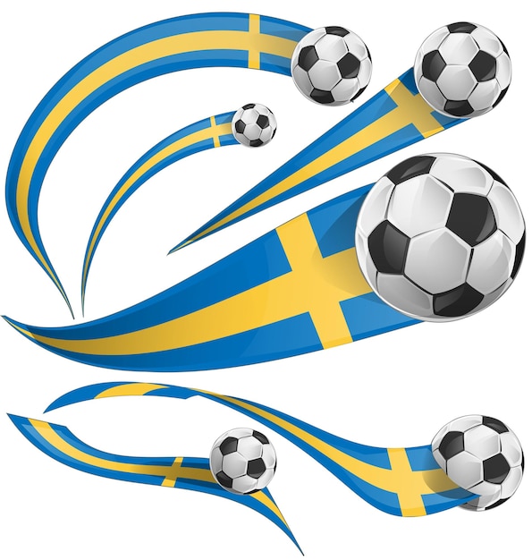 Sweden flag set with soccer ballxA