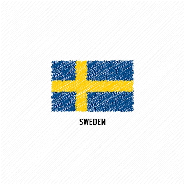 Векторная иллюстрация гранж-флага Швеции
