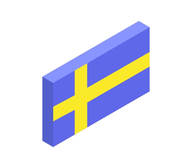 Sweden isometric flag