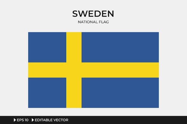 Sweden national flag editable vector illustrationxaxaeps 10 file format easy to use and edit