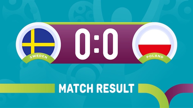 Sweden poland match result, european football championship 2020 illustration.