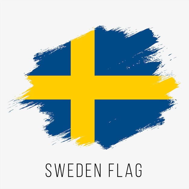 Вектор Векторный флаг швеции. флаг швеции на день независимости. гранж-флаг швеции. флаг швеции
