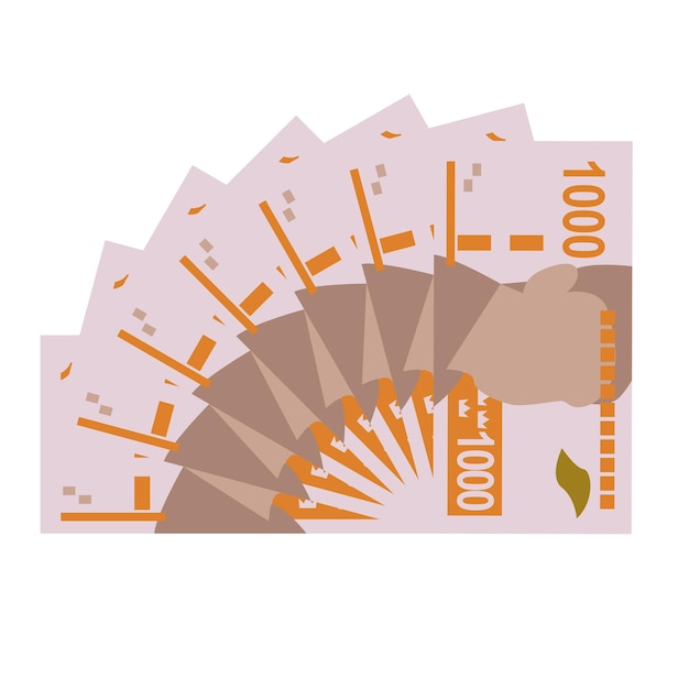 Vector swedish krona vector illustration sweden money set bundle banknotes paper money 1000 kr