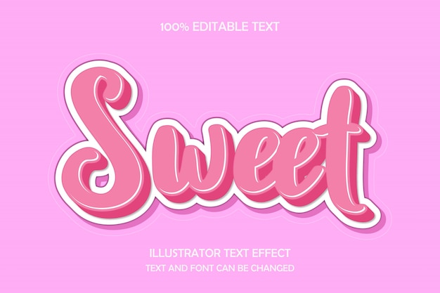 Sweet,3d editable text effect modern cute style