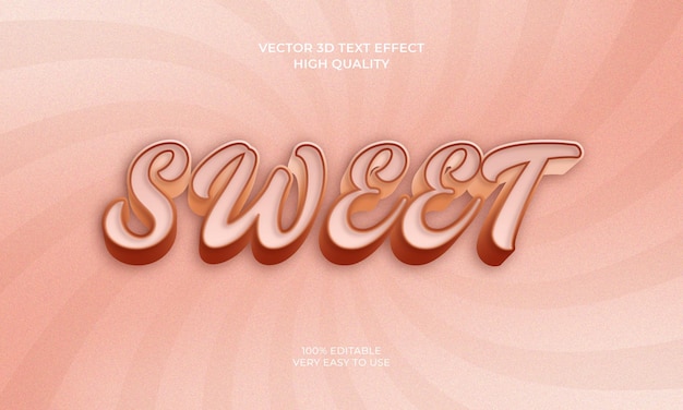Vector sweet 3d editable text effect