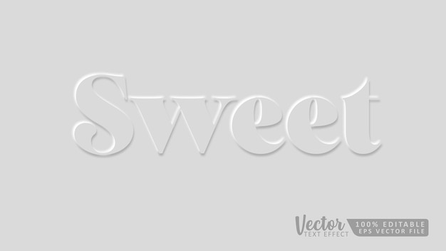 Vector sweet 3d editable text style effect mockup template