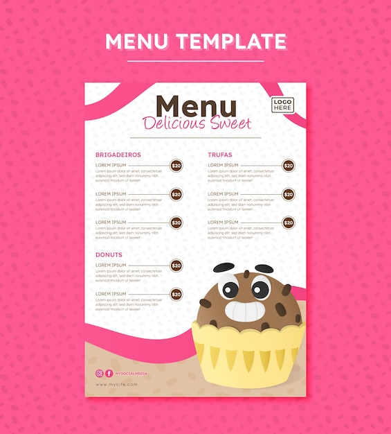 Sweet Animation Menu Design Template