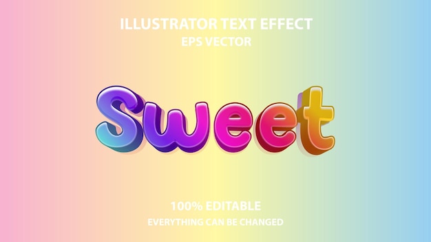 Sweet bewerkbaar teksteffect