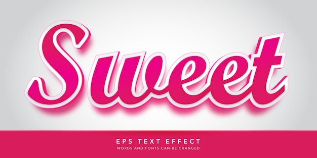 Sweet bewerkbaar teksteffect