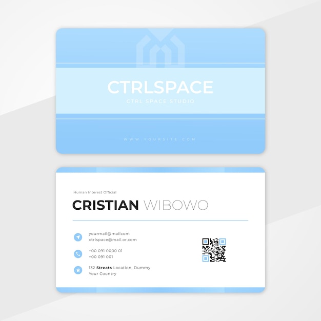 Sweet blue gradian name card template