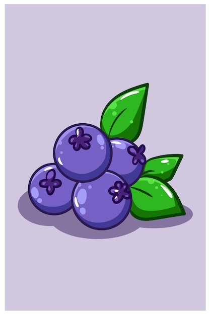 Sweet blueberries cartoon 