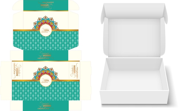 Vector sweet box wedding marriage box design illustrator