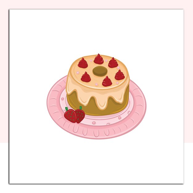 Vector sweet cake dessert illustration vector