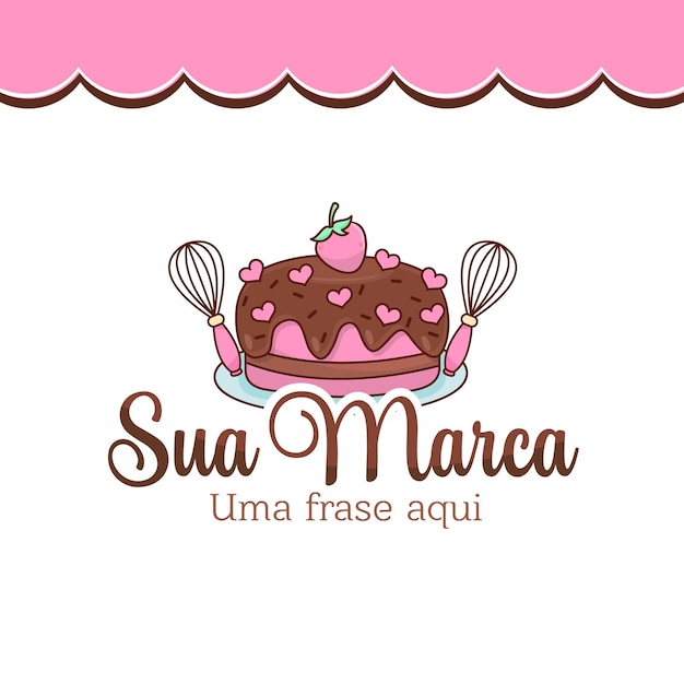 Vector sweet cake logo design vector