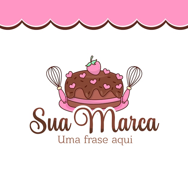 Sweet cake logo design vector