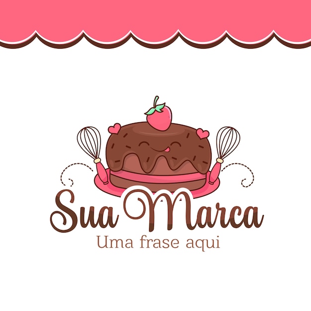 Sweet cake logo design vector