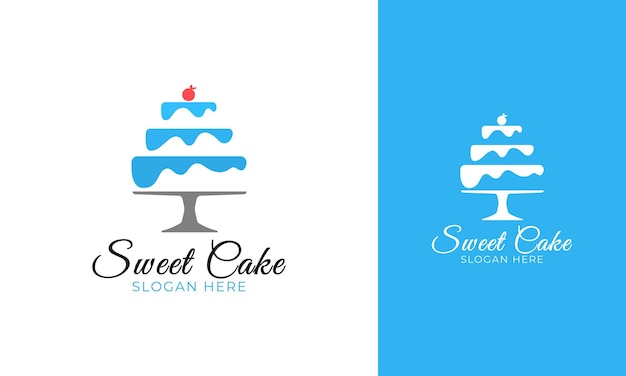 Sweet cake logo design with table concept