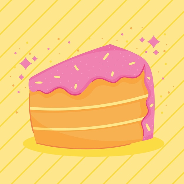 Vector sweet cake portion