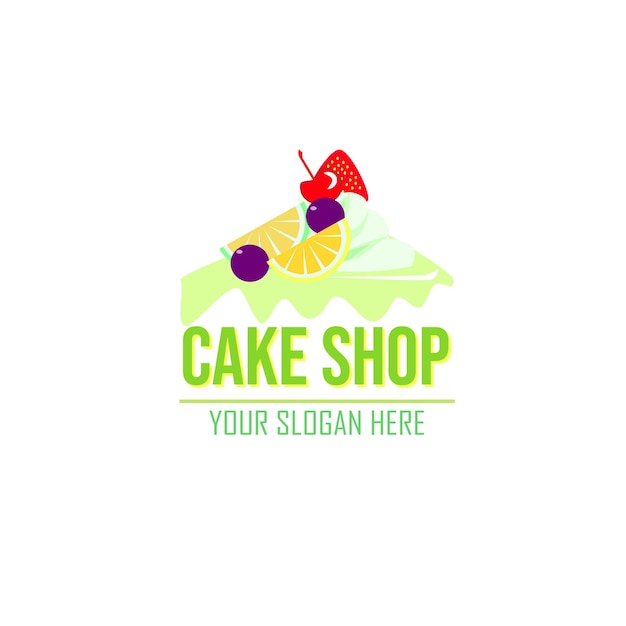 Vector sweet and cake shop logo illustration isolated on white background