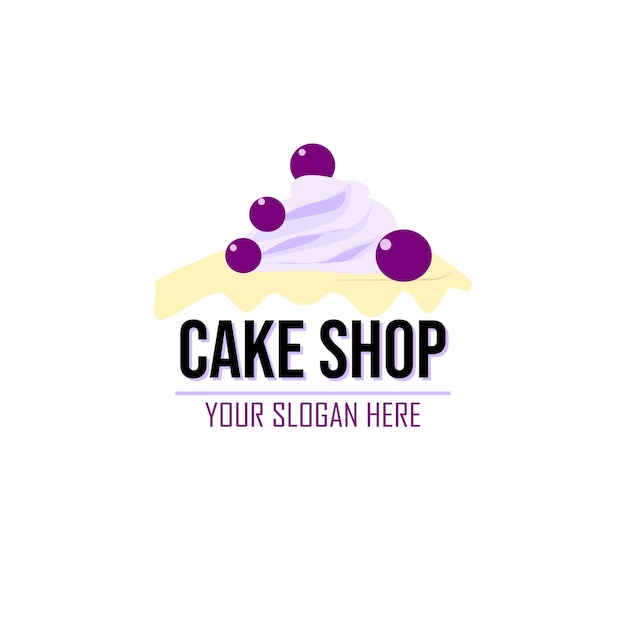 Sweet and cake shop logo illustration isolated on white background