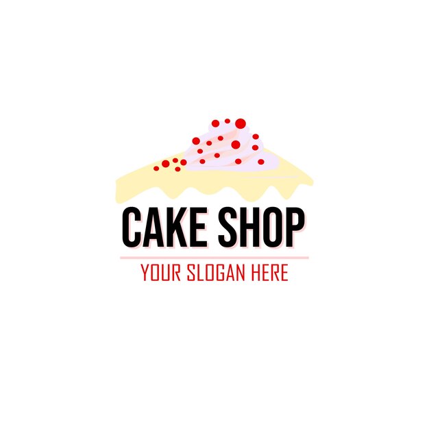 Vector sweet and cake shop logo illustration isolated on white background