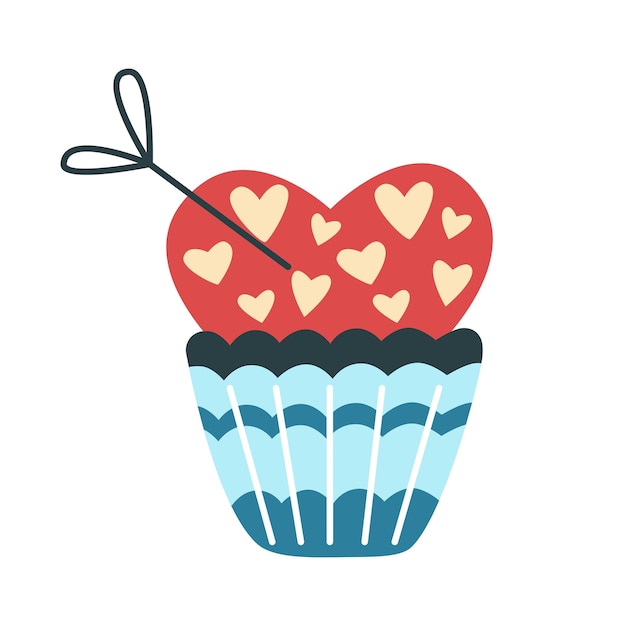 Vector sweet cake with cream clip art