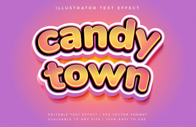 Sweet candy 3d text style font effect