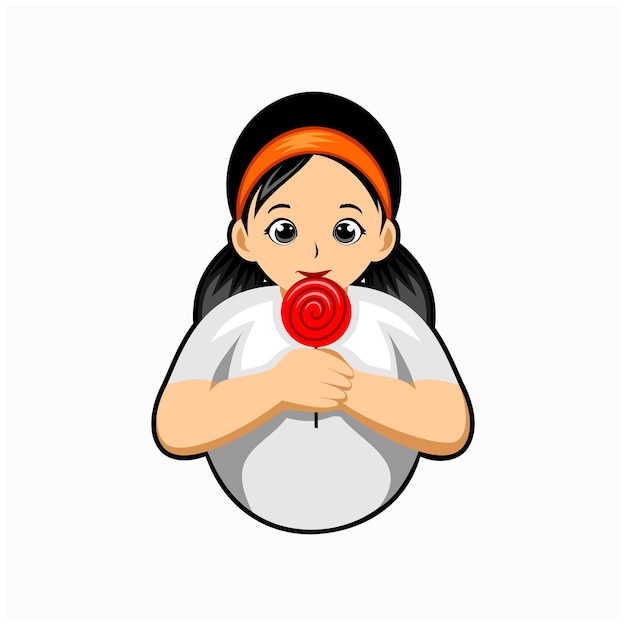 Дизайн логотипа Sweet Candy или Beautiful girl вдохновляет на поедание леденца