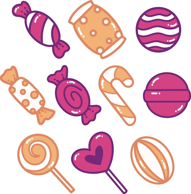 Vector sweet candy doodle illustration