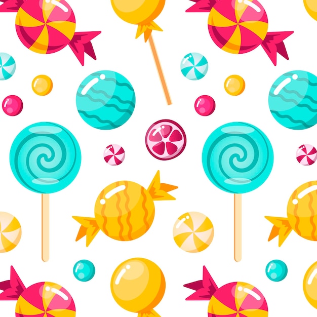 Sweet candy pattern on a white background for print wall art wallpaper books website and decor