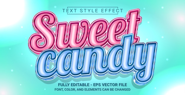 Sweet Candy Text Style Effect Bewerkbare grafische tekstsjabloon