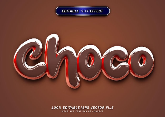 Sweet choco editable text effect