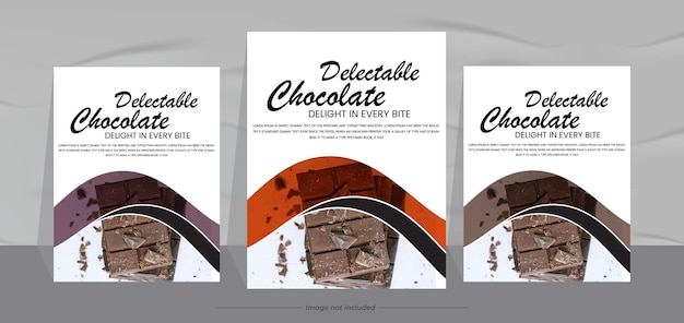 Sweet chocolade flyer ontwerp en Delicious chocolade poster banner sjabloon