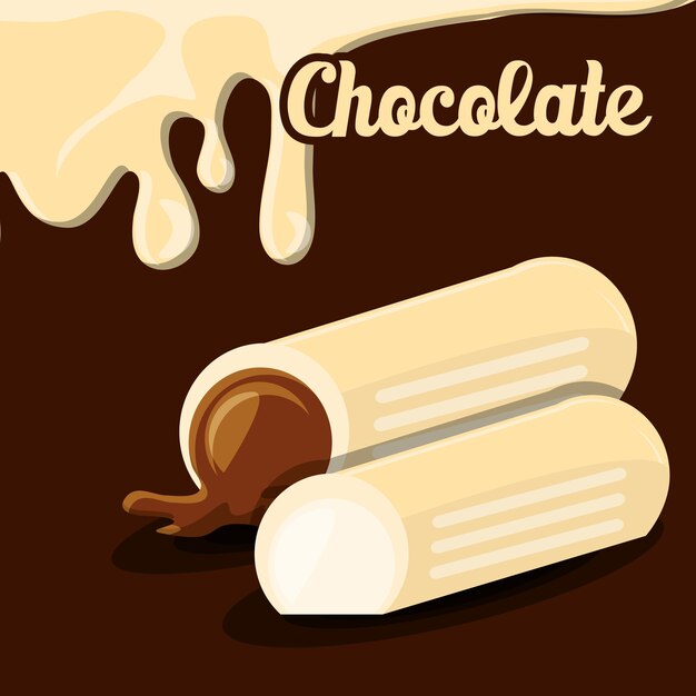 Vector sweet chocolate filled