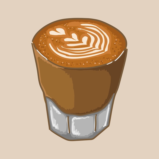 달콤한 커피 음료. 벡터 그래픽으로 제작되었습니다.
