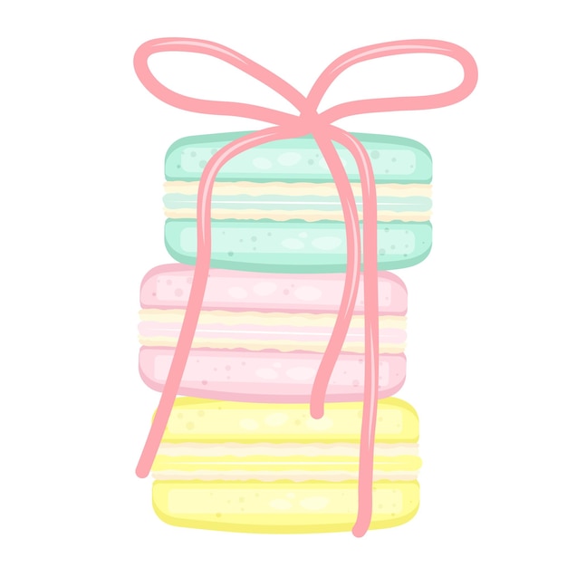 Sweet colorful set with french macaroons with good wishes