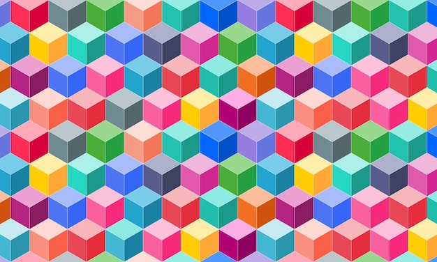 Vector sweet colourful geometric cubes background