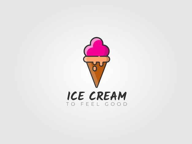 Sweet cone ice cream logo design for dessert