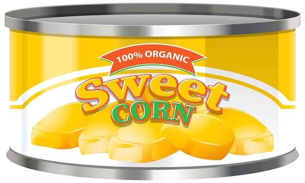 Vector sweet corn food can vector