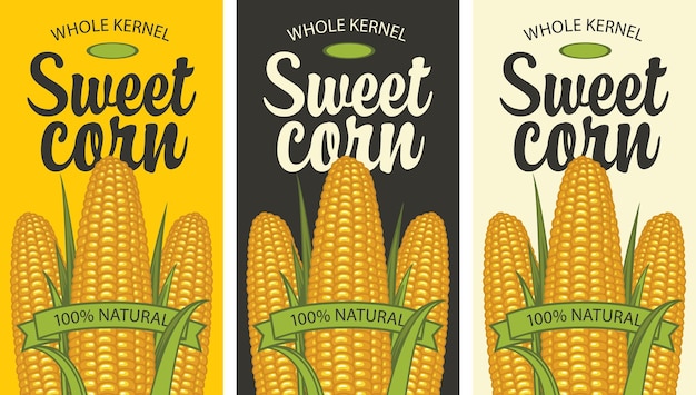 Vector sweet corn labels