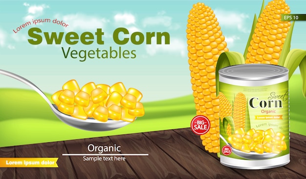 Sweet corn package mockup