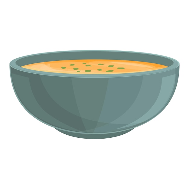 Сладкий кремовый суп икона мультфильма вектор овощная миска куриный бульон