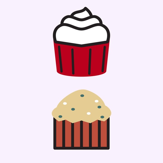 Vector sweet cupcake