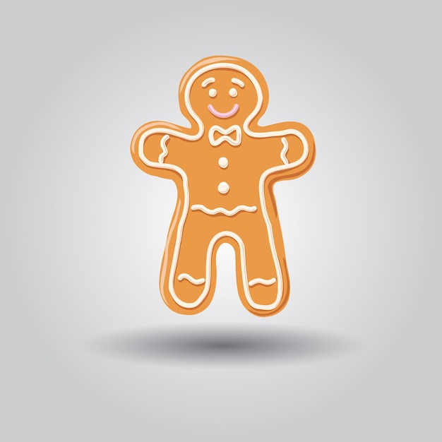 Sweet decorated new year gingerbread cookie. Christmas ginger man