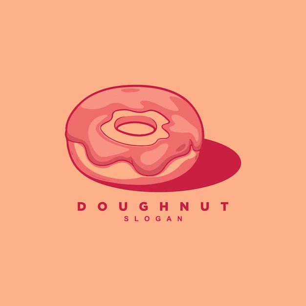 Sweet and delicious strawberry donut bakery logo design vector illustration