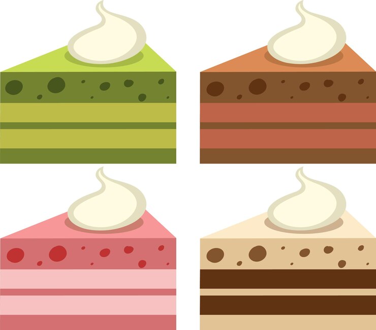 वेक्टर sweet dessert cakes set