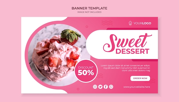 Vector sweet dessert food banner template