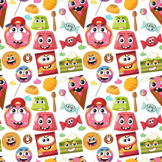 Sweet dessert seamless pattern