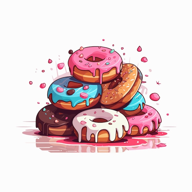 sweet donut vector illustration